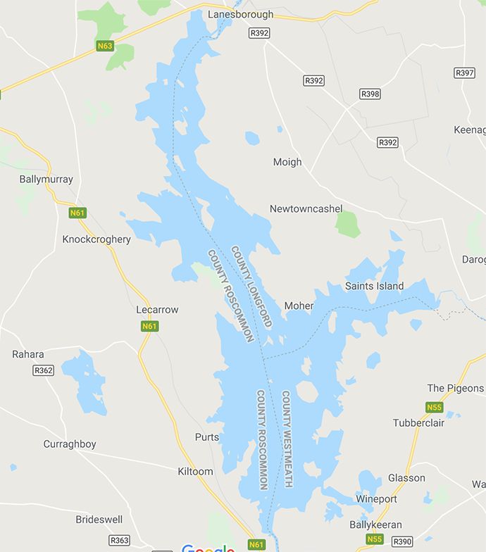 Map of Lough Ree Curlew Conservation Programme area